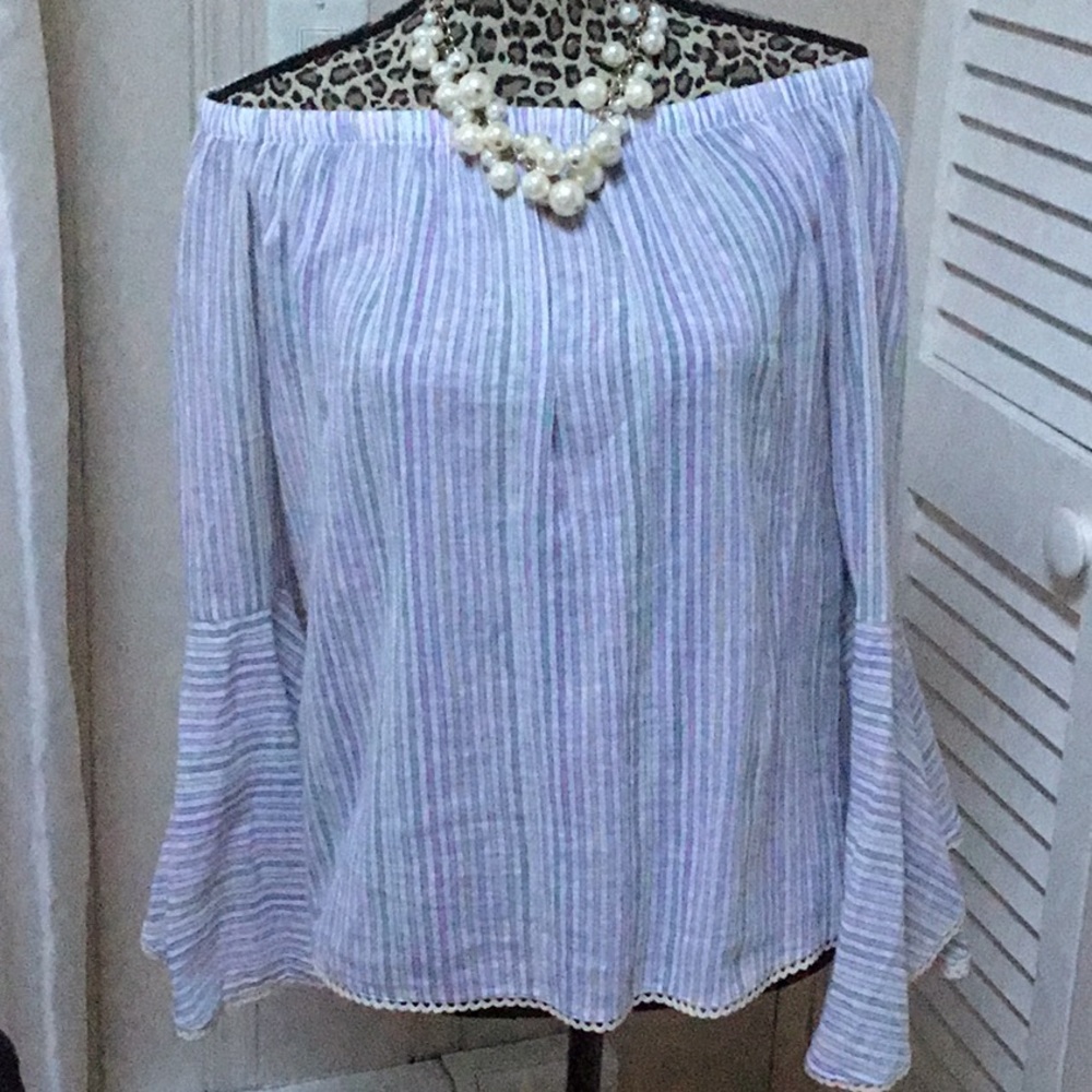 Off the shoulder stripe top